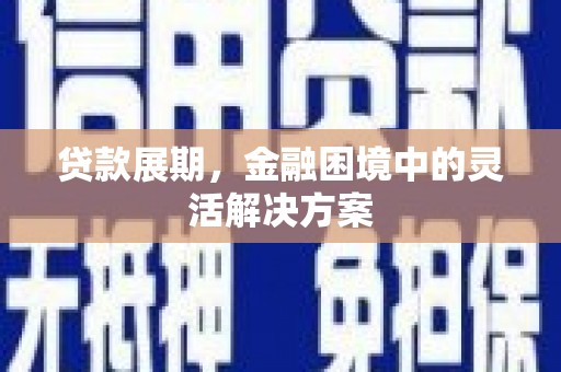 天镇贷款展期，金融困境中的灵活解决方案