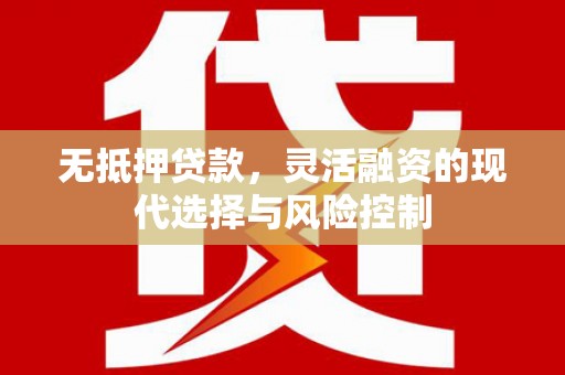 天镇无抵押贷款，灵活融资的现代选择与风险控制