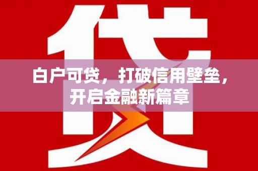 天镇白户可贷，打破信用壁垒，开启金融新篇章