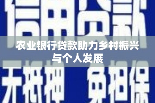 天镇农业银行贷款助力乡村振兴与个人发展