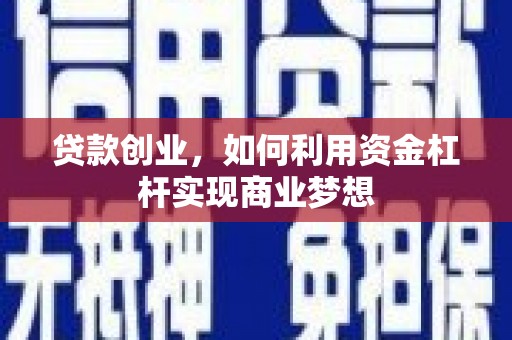 天镇贷款创业，如何利用资金杠杆实现商业梦想