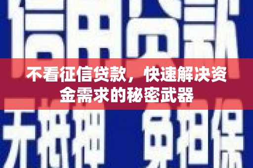 天镇不看征信贷款，快速解决资金需求的秘密武器